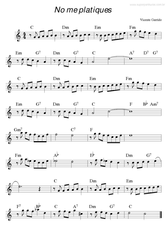 Partitura da música No Me Platiques