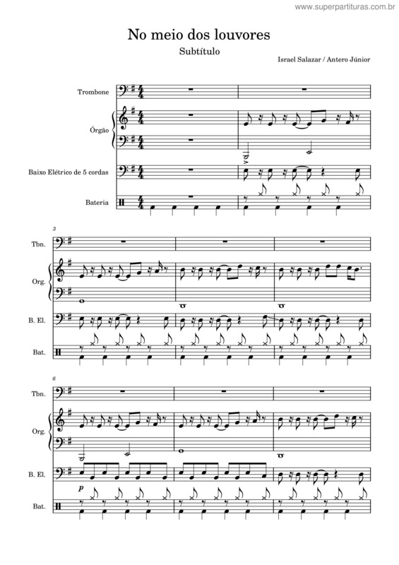 Partitura da música No Meio Dos Louvores Do Teu Povo