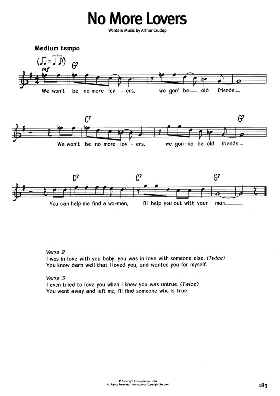 Partitura da música No More Lovers v.2