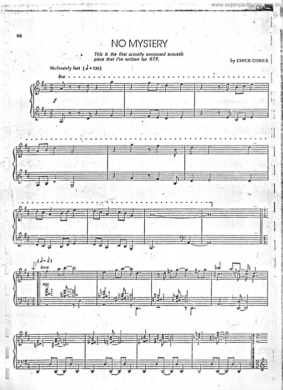 Partitura da música No Mystery