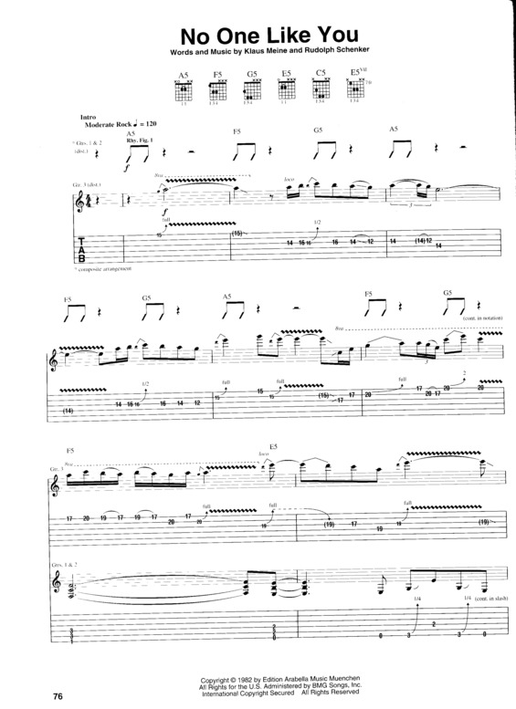 Partitura da música No One Like You