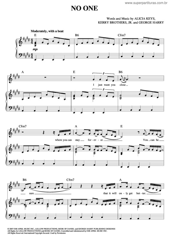 Partitura da música No One