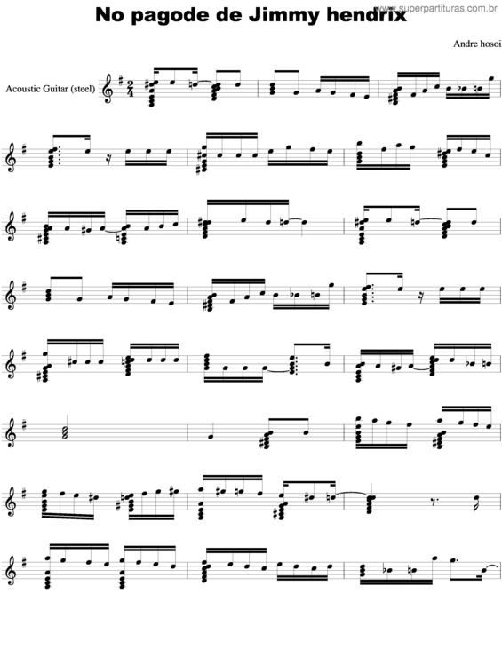 Partitura da música No Pagode De Jimmy Hendrix