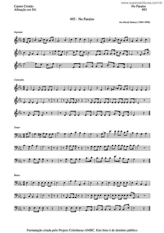 Partitura da música No Paraíso v.3