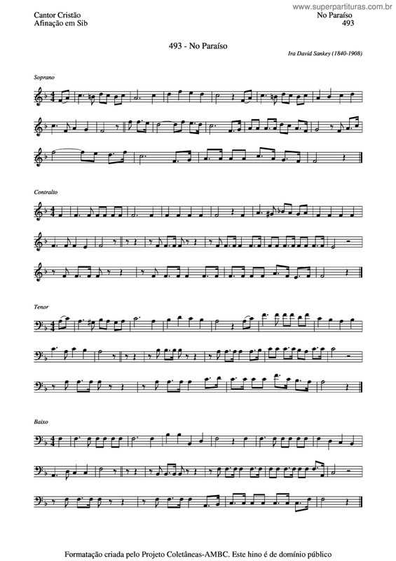 Partitura da música No Paraíso v.4