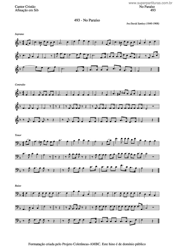 Partitura da música No Paraíso v.4