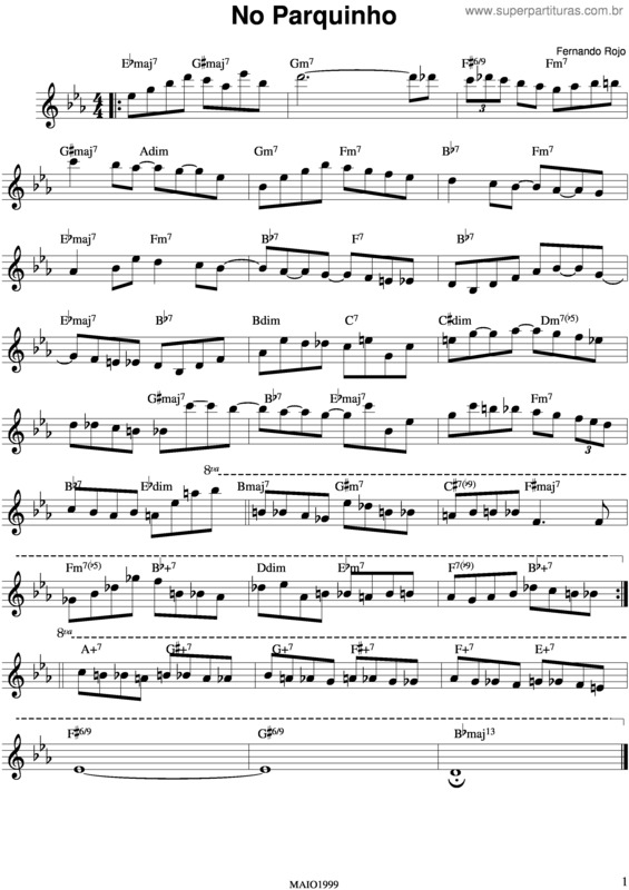 Partitura da música No Parquinho