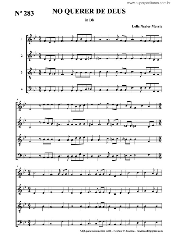 Partitura da música No Querer De Deus v.2