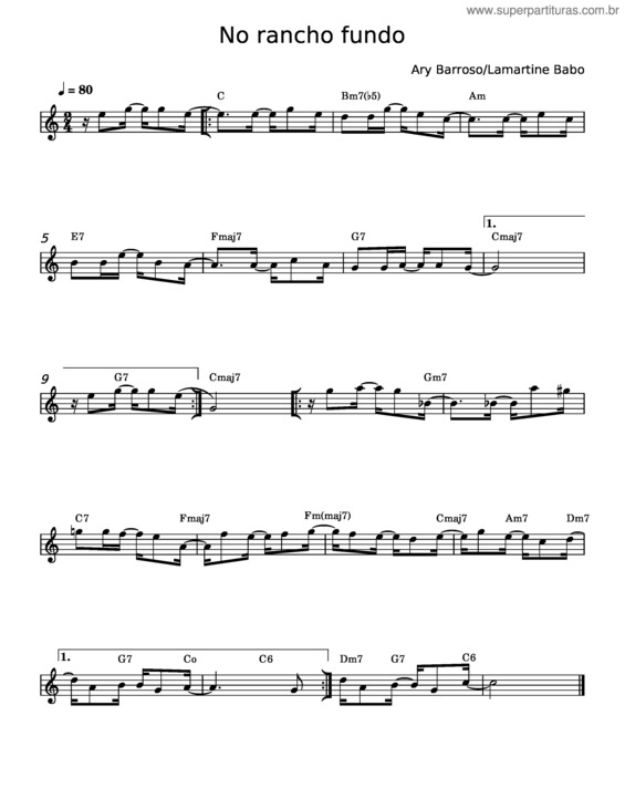 Partitura da música No Rancho Fundo v.13
