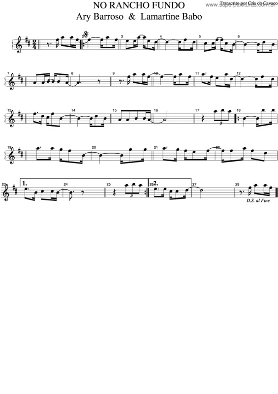 Partitura da música No Rancho Fundo v.2