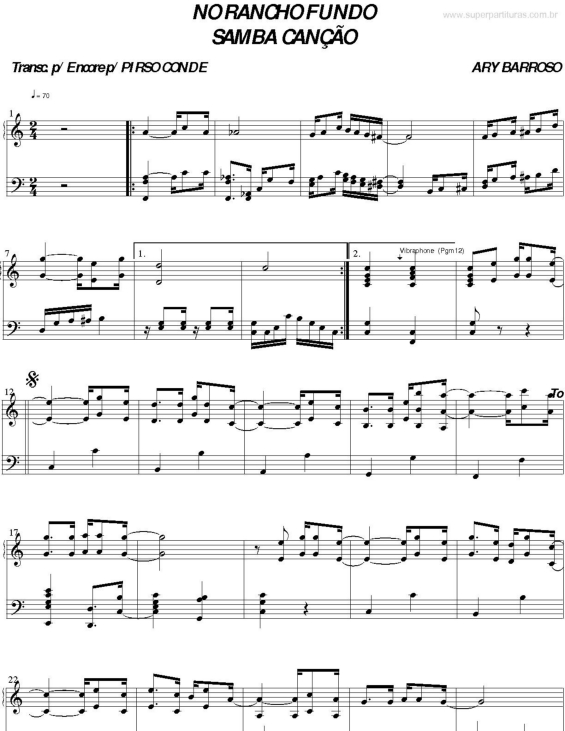 Partitura da música No Ranho Fundo