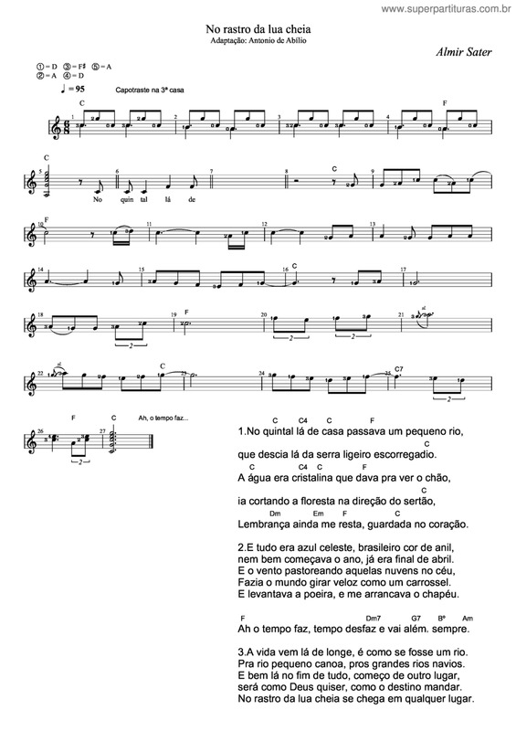 Partitura da música No Rastro Da Lua Cheia