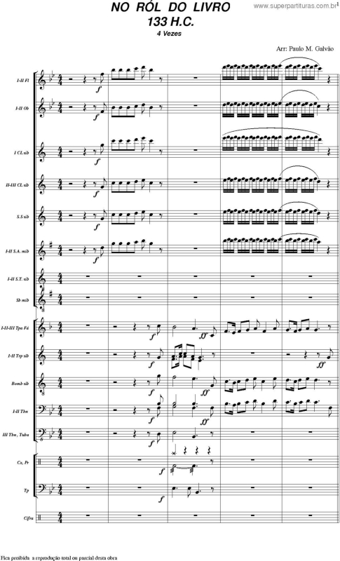 Partitura da música No Ról Do Livro - 133 HC