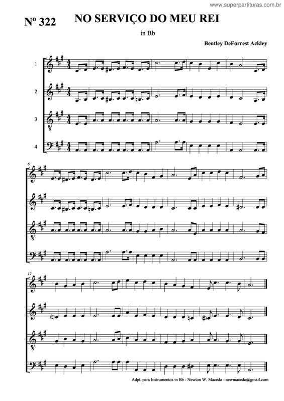 Partitura da música No Serviço Do Meu Rei v.3