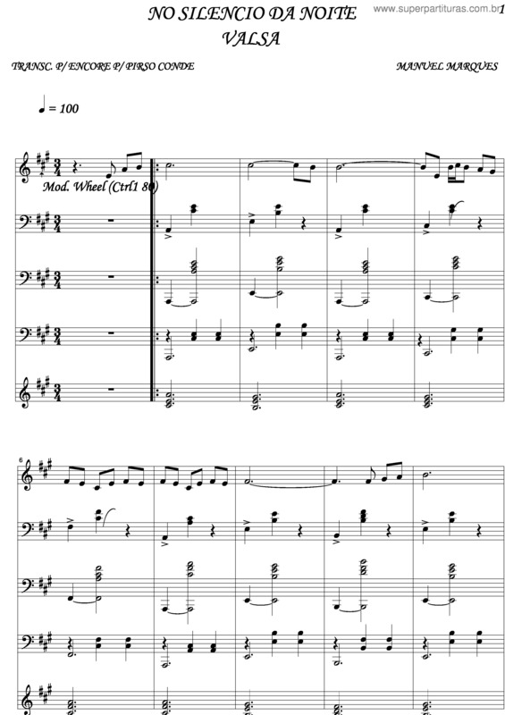 Partitura da música No Silencio Da Noite v.2