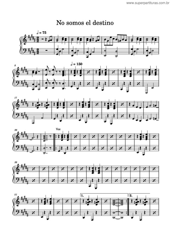 Partitura da música No Somos El Destino