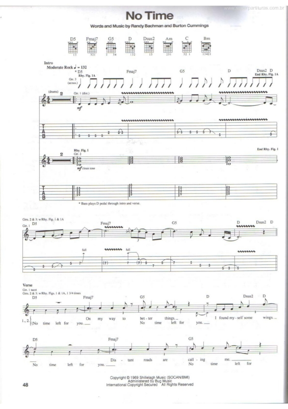 Partitura da música No Time