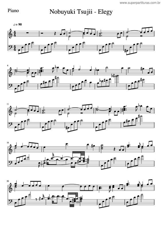 Partitura da música Nobuyuki Tsujii – Elegy