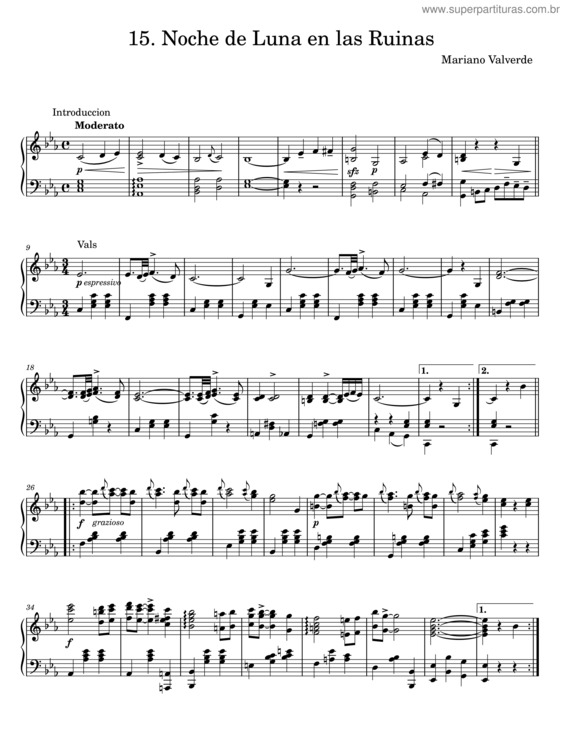Partitura da música Noche De Luna En Las Ruinas – Mariano Valverde