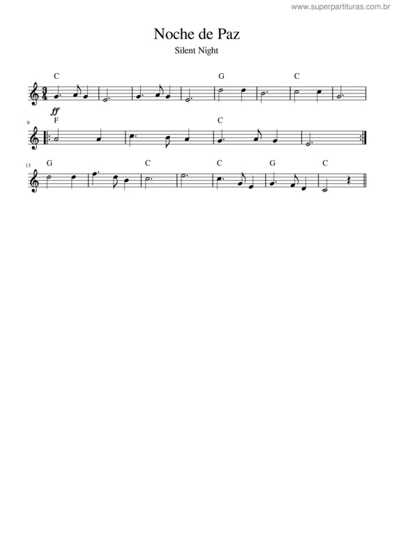 Partitura da música Noche De Paz – Acordes