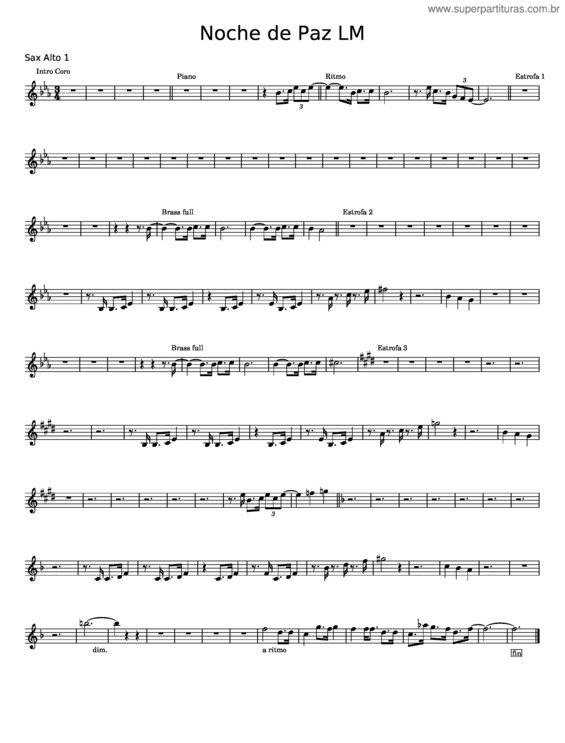 Partitura da música Noche De Paz – Franz Xaver Gruber v.17