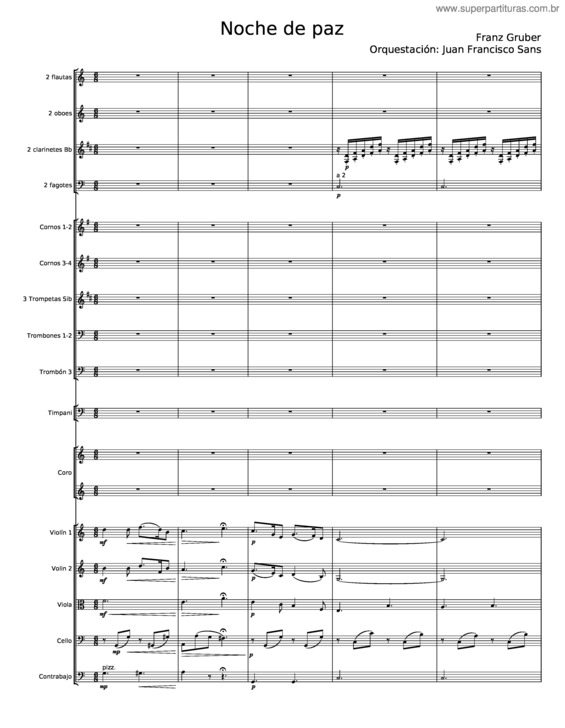 Partitura da música Noche De Paz – Franz Xaver Gruber v.3