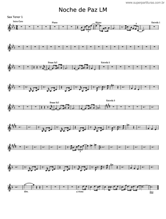 Partitura da música Noche De Paz – Franz Xaver Gruber v.5