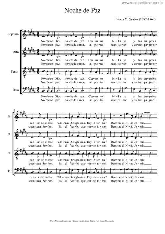 Partitura da música Noche De Paz – Gruber Ultimo