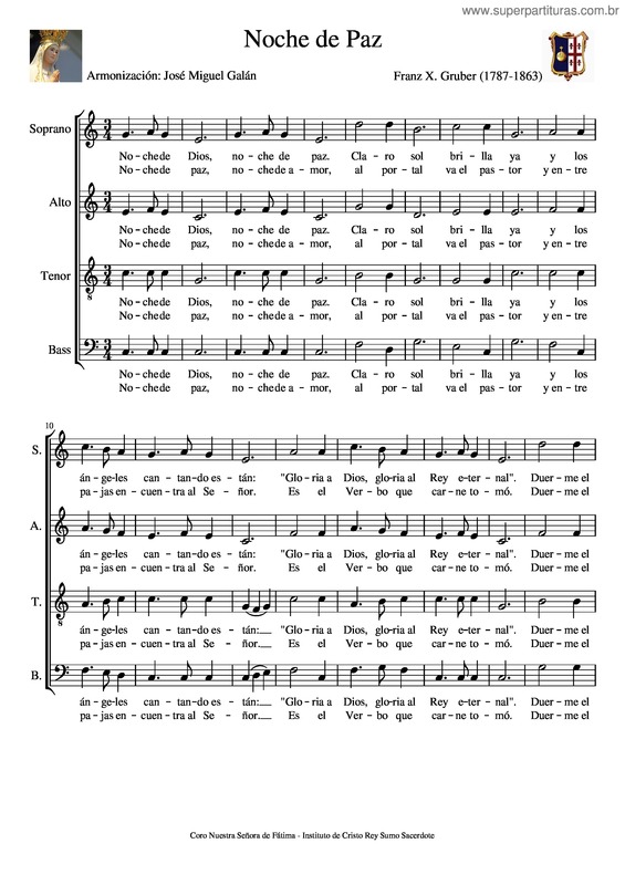 Partitura da música Noche De Paz – Gruber