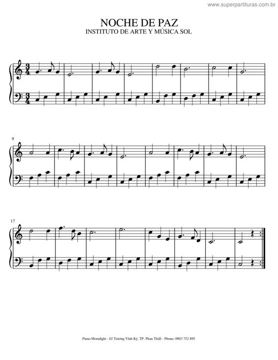 Partitura da música Noche De Paz – Instituto Sol