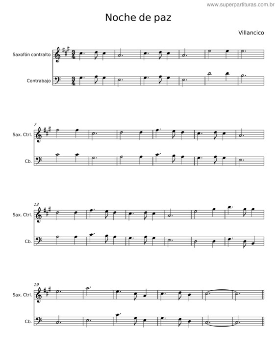 Partitura da música Noche De Paz – Villancico