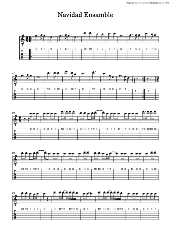 Partitura da música Noche De Paz – Villancicos Cuarteto Navidad