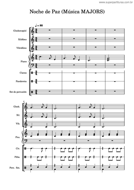 Partitura da música Noche De Paz – Villancicos Navidad