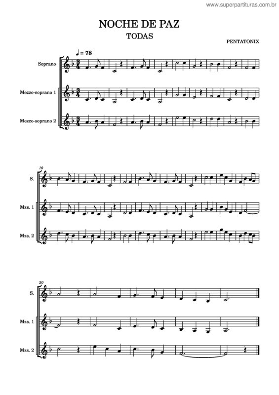 Partitura da música Noche De Paz – Villancicos Noche De Paz Todas