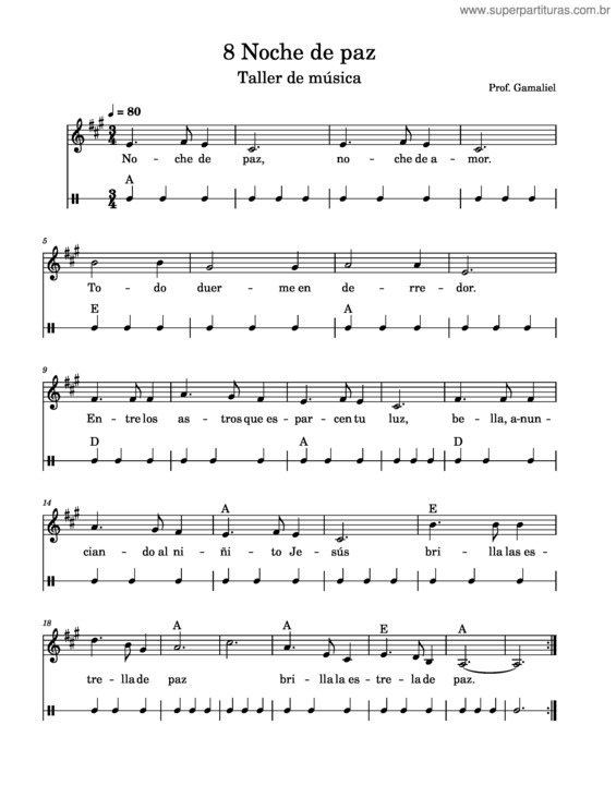 Partitura da música Noche De Paz – Villancicos Noche De Paz v.4