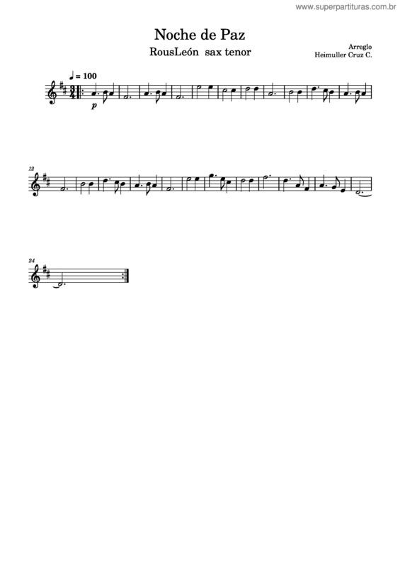 Partitura da música Noche De Paz – Villancicos Noche De Paz v.5