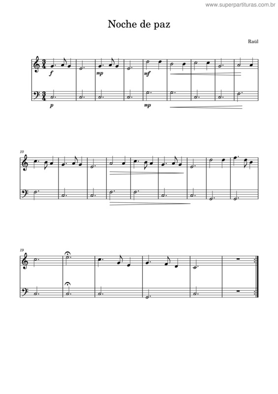 Partitura da música Noche De Paz – Villancicos Nochoe De Paz
