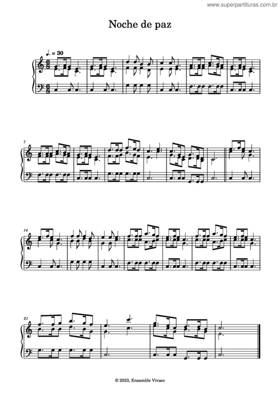 Partitura da música Noche De Paz – Villancicos v.8