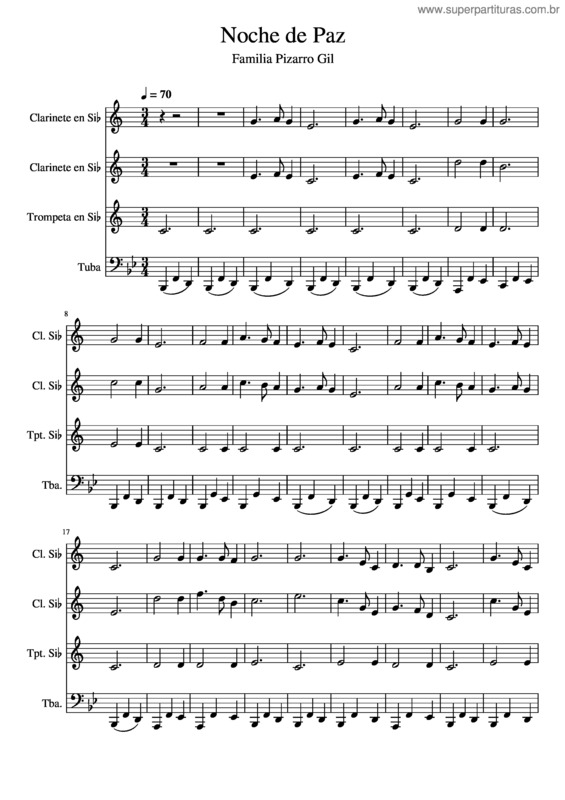 Partitura da música Noche De Paz – Villancicos
