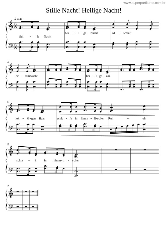 Partitura da música Noche De Paz  Noche De Paz T – Noche De Paz – Piano