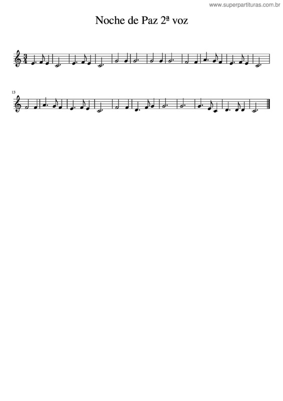 Partitura da música Noche De Paz 2ª Voz