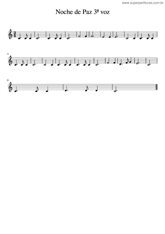 Partitura da música Noche De Paz 3ª Voz