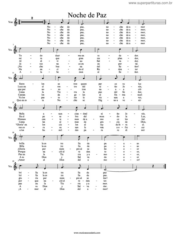 Partitura da música Noche De Paz Chicas