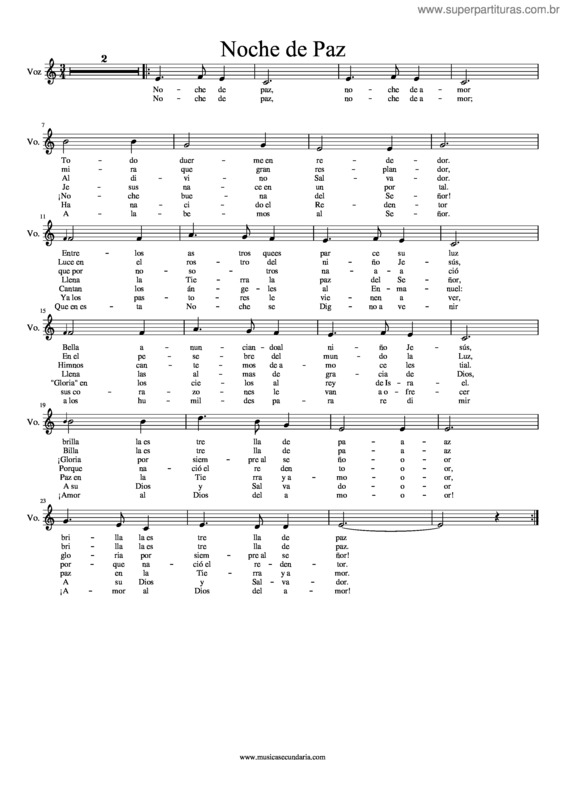 Partitura da música Noche De Paz Chicos