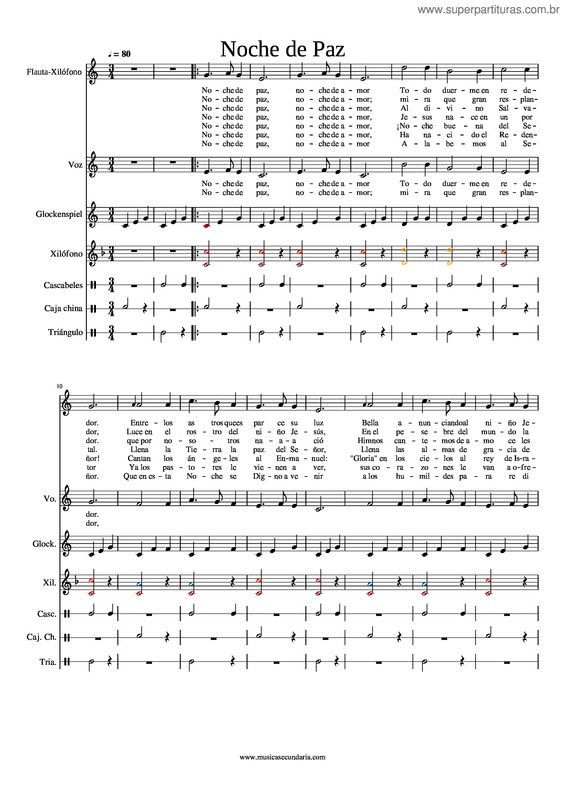 Partitura da música Noche De Paz Lenta