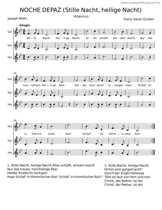 Partitura da música Noche De Paz M – Joseph Mohr v.2