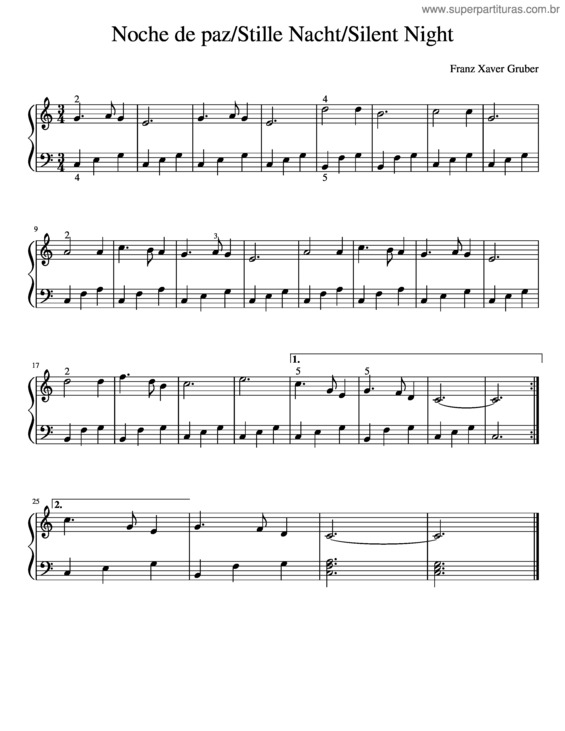 Partitura da música Noche De Paz–Stille Nacht–Silent Night