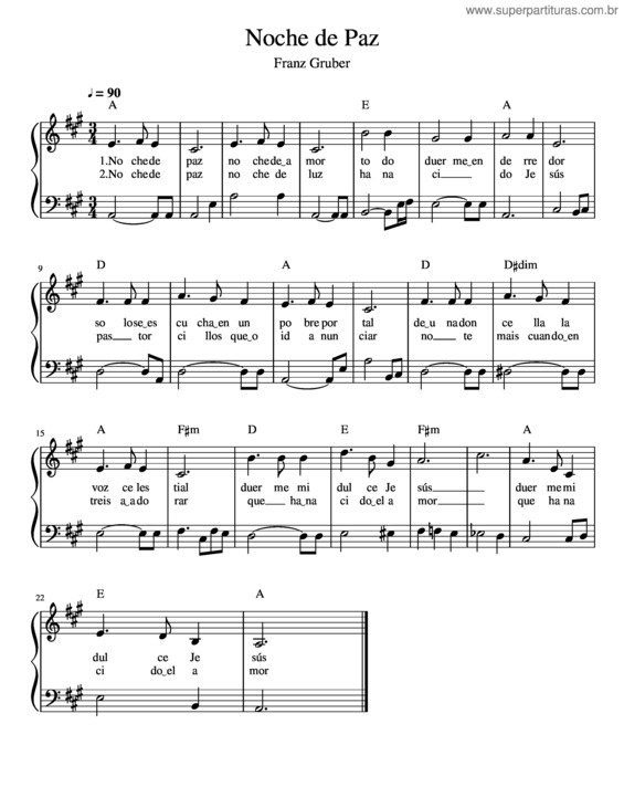 Partitura da música Noche De Paz v.18