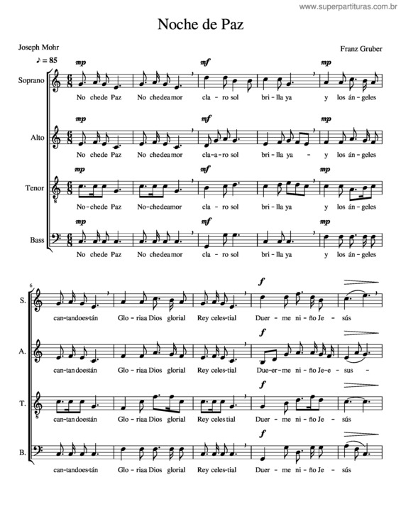 Partitura da música Noche De Paz v.28