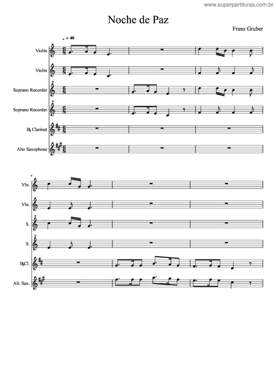 Partitura da música Noche De Paz v.29